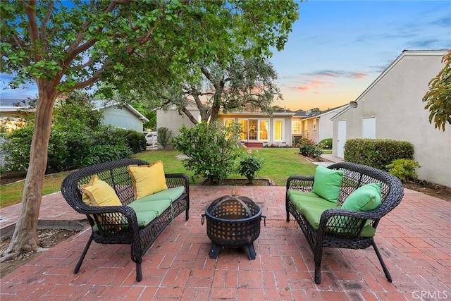 468 Gerona Ave, San Gabriel, CA 91775 - view of patio with an outdoor living space with a fire pit