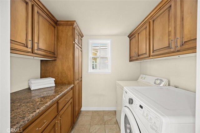 468 Gerona Ave, San Gabriel, CA 91775 - washroom with cabinet space, baseboards, and washer and dryer