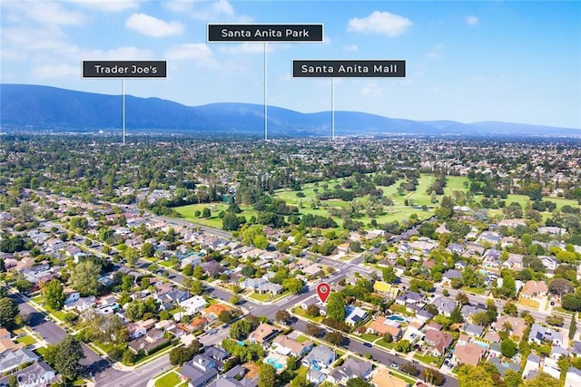468 Gerona Ave, San Gabriel, CA 91775 - aerial view of property and surrounding area with mountains