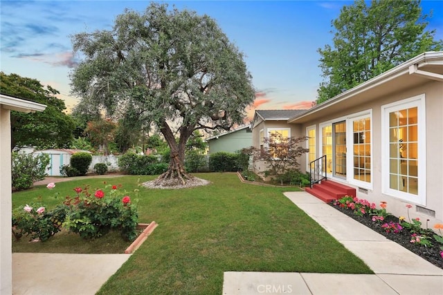 468 Gerona Ave, San Gabriel, CA 91775 - yard at dusk with a yard and entry steps