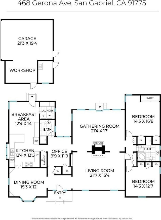468 Gerona Ave, San Gabriel, CA 91775 - floor plan / room layout
