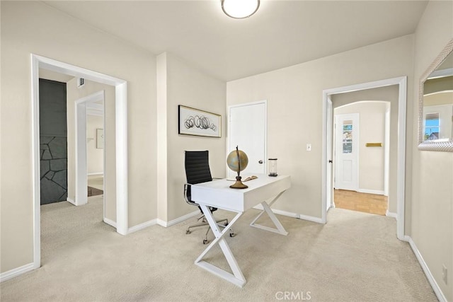 468 Gerona Ave, San Gabriel, CA 91775 - carpeted office with baseboards and arched walkways