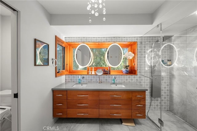 1961 Forester Creek Rd, El Cajon, CA 92021 - full bathroom featuring double vanity, a stall shower, and toilet