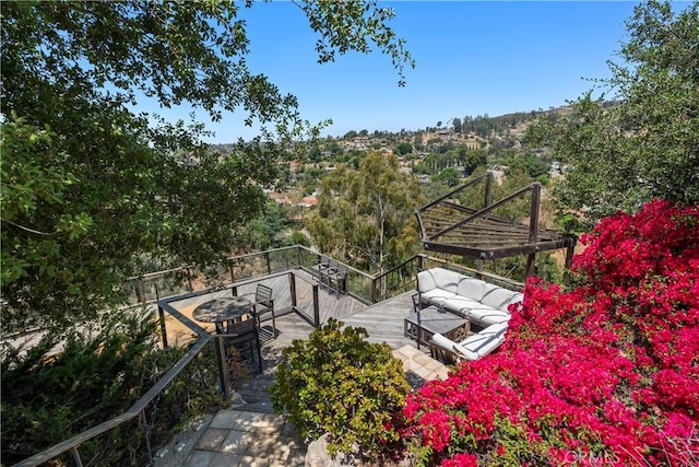 1961 Forester Creek Rd, El Cajon, CA 92021 - view of yard with a wooden deck and a fire pit
