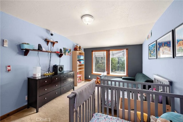 1961 Forester Creek Rd, El Cajon, CA 92021 - bedroom featuring light colored carpet, lofted ceiling, and baseboards
