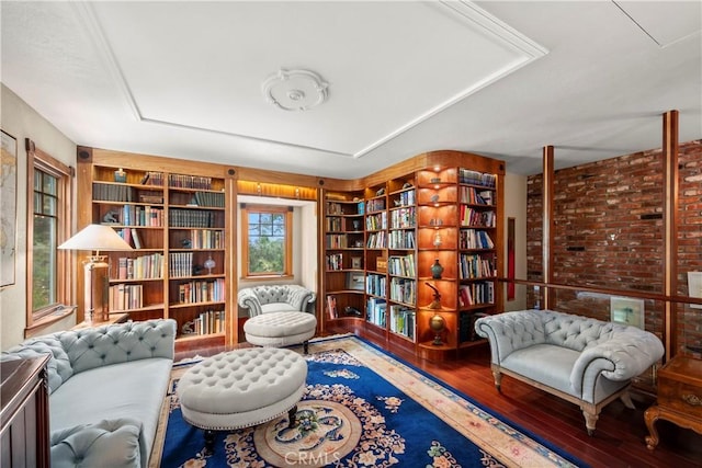 1961 Forester Creek Rd, El Cajon, CA 92021 - living area featuring wood-type flooring and built in shelves