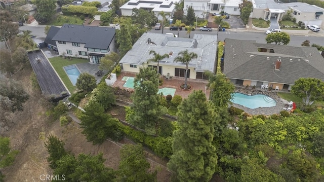 10835 Savona Rd, Los Angeles, CA 90077 - aerial overview of property's location featuring a pool and nearby suburban area