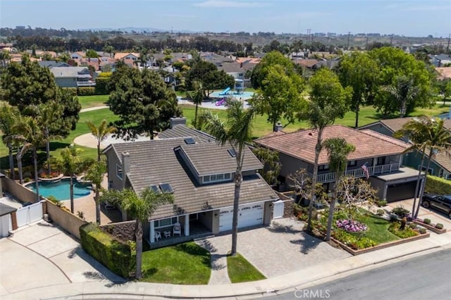 21772 Windsong Cir, Huntington Beach, CA 92646 - aerial perspective of suburban area with a pool