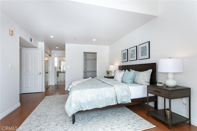 18 Fano St Unit 2, Arcadia, CA 91006 - bedroom featuring wood finished floors, baseboards, recessed lighting, a walk in closet, and a closet