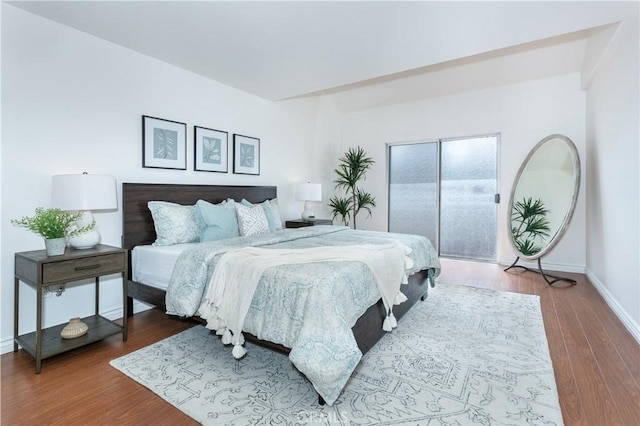 18 Fano St Unit 2, Arcadia, CA 91006 - bedroom featuring wood finished floors, access to outside, and baseboards