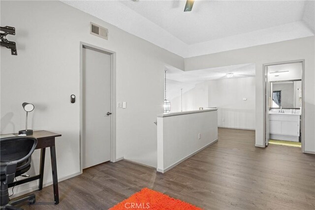 4856 W Glen Abbey Way, Banning, CA 92220 - office space with wood finished floors and ceiling fan