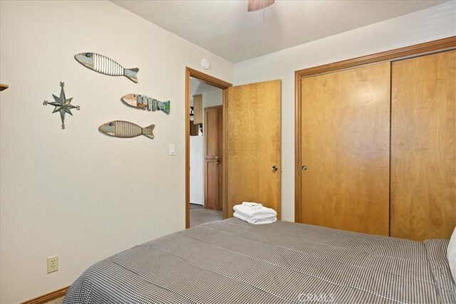 267 Pioneer Rd, Lake Arrowhead, CA 92317 - bedroom featuring baseboards and a ceiling fan