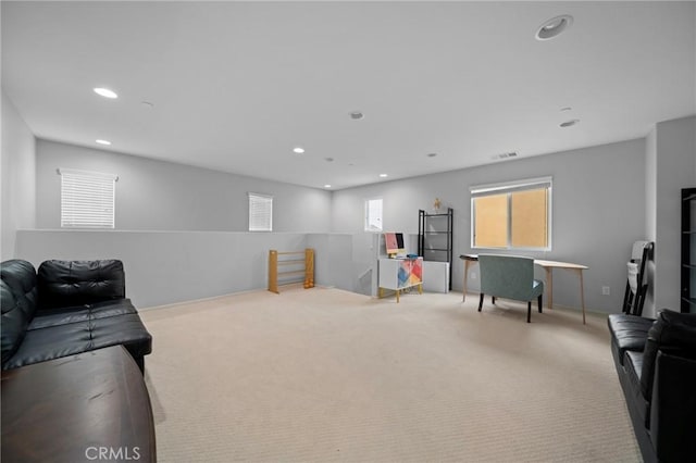 3344 Pokeroot Ln, San Bernardino, CA 92407 - living area featuring recessed lighting and carpet floors
