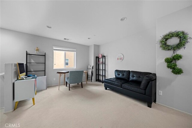3344 Pokeroot Ln, San Bernardino, CA 92407 - living room featuring light colored carpet, baseboards, and recessed lighting