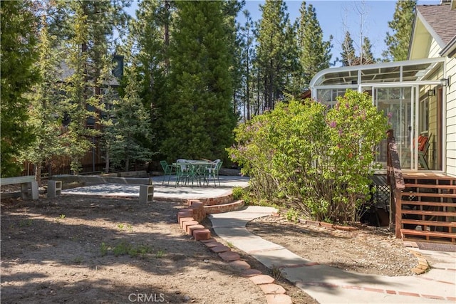 919 S Waldstrasse Way, Big Bear Lake, CA 92314 - view of yard with a patio and a sunroom