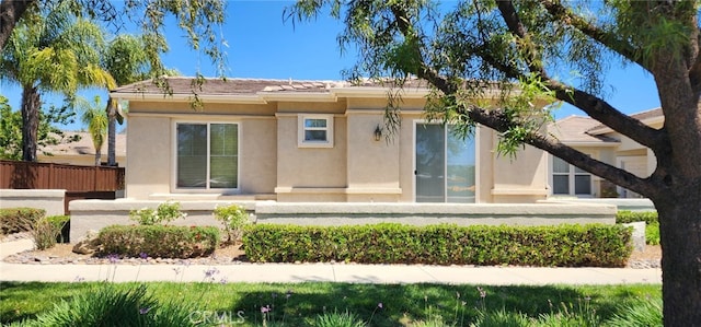8281 Triplett Ln, Hemet, CA 92545 - back of property with stucco siding and a tiled roof
