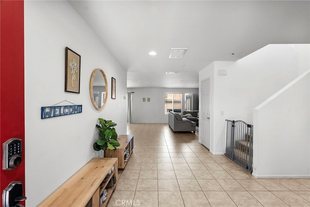 1021 Cambridge Ct, Lancaster, CA 93535 - corridor featuring light tile patterned floors and recessed lighting