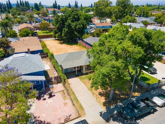 aerial view of residential area