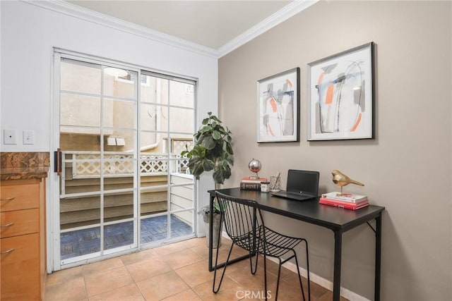 2474 S Centinela Ave Unit 4, Los Angeles, CA 90064 - office featuring ornamental molding and light tile patterned floors