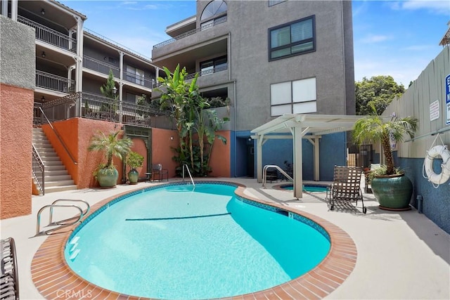 14844 Dickens St Unit 306, Sherman Oaks, CA 91403 - community pool with stairs and a patio