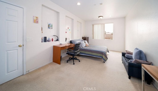 6933 Rio Grande Dr, Eastvale, CA 91752 - carpeted bedroom with recessed lighting, baseboards, and a desk
