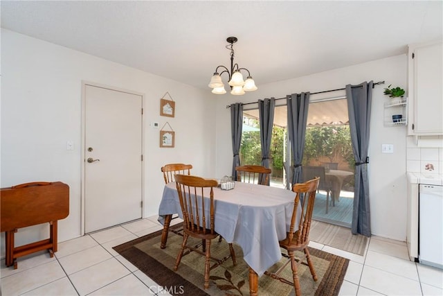 1561 W Wesley Pl, Hemet, CA 92543 - dining area with a chandelier and light tile patterned floors