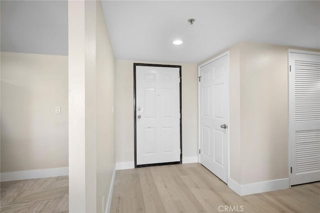 450 W Dryden St Unit 201, Glendale, CA 91202 - foyer entrance featuring baseboards, light wood-style floors, and recessed lighting