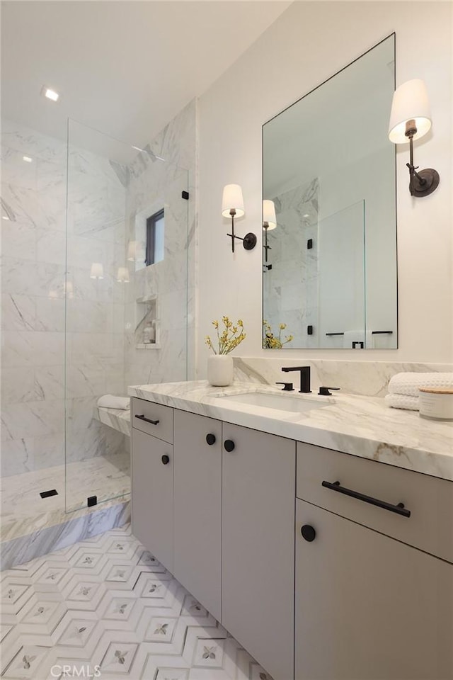 1991 Port Claridge Pl, Newport Beach, CA 92660 - bathroom with a marble finish shower and vanity