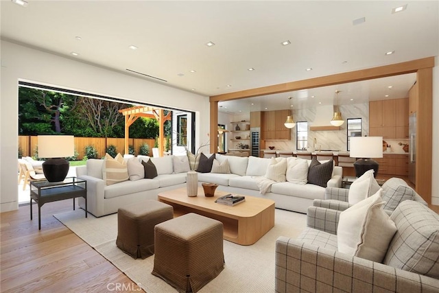 1991 Port Claridge Pl, Newport Beach, CA 92660 - living room featuring light wood-style flooring