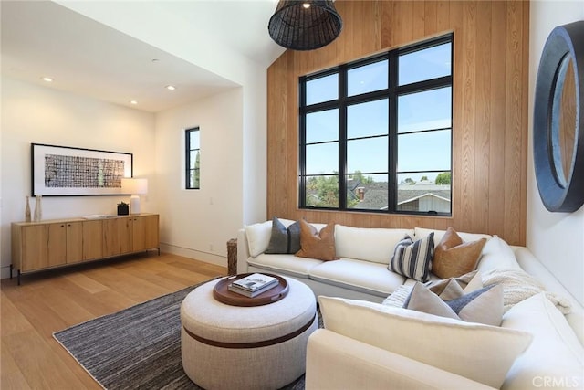 1991 Port Claridge Pl, Newport Beach, CA 92660 - living room featuring light wood-style flooring, baseboards, and recessed lighting