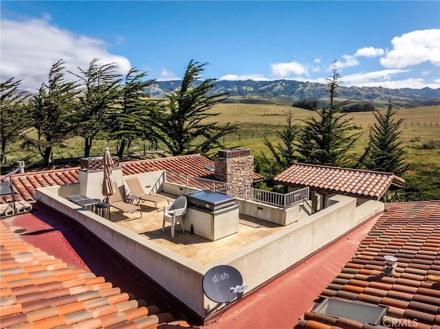 295 Via Piedras Blancas, San Simeon, CA 93452 - view of patio featuring a mountain view and a view of countryside
