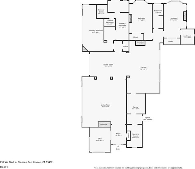 295 Via Piedras Blancas, San Simeon, CA 93452 - room layout
