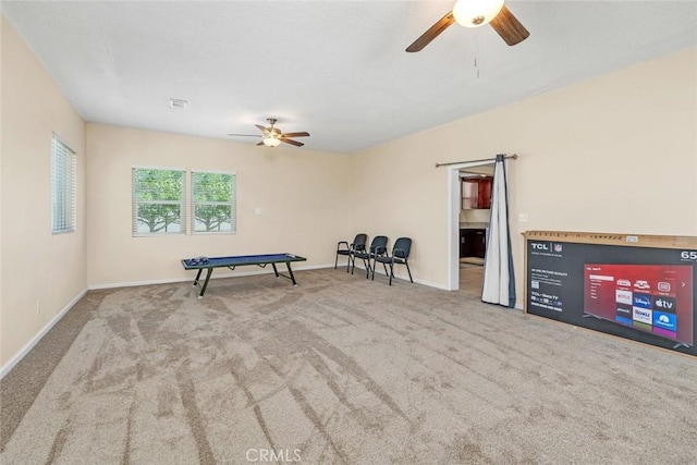 5915 Weedpatch, Bakersfield, CA 93307 - game room with ceiling fan, carpet, and baseboards