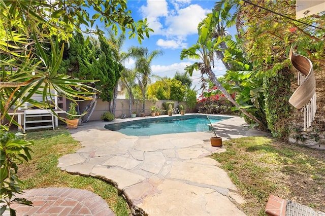 317 Walnut St, Costa Mesa, CA 92627 - view of pool with a fenced backyard and a patio