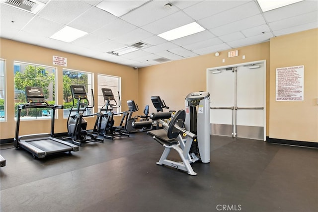 25323 Bayside Pl, Harbor City, CA 90710 - gym featuring a drop ceiling
