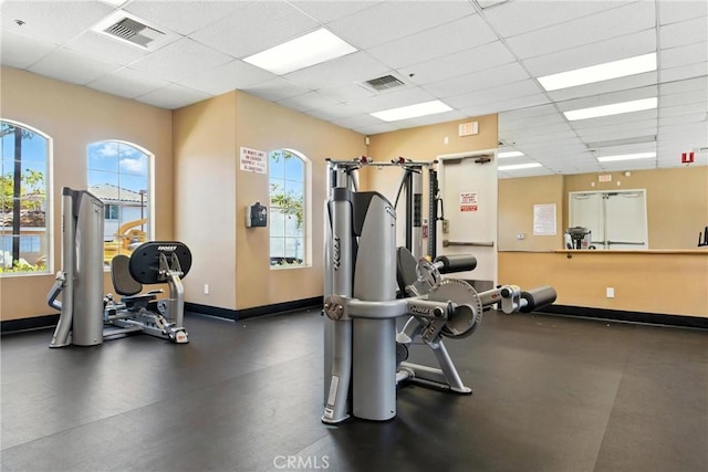 25323 Bayside Pl, Harbor City, CA 90710 - workout area with a paneled ceiling