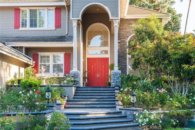 435 S Estate Dr, Orange, CA 92869 - property entrance featuring stone siding
