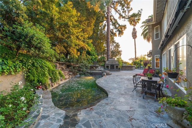 435 S Estate Dr, Orange, CA 92869 - view of patio with exterior fireplace