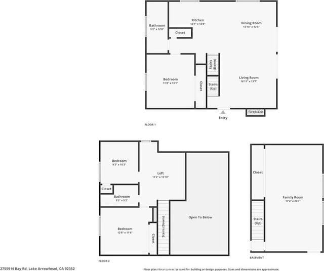 27559 N Bay, Lake Arrowhead, CA 92352 - floor plan / room layout