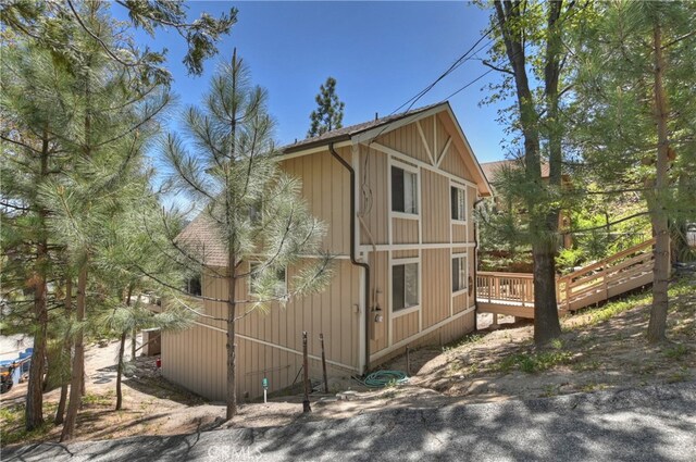 27559 N Bay, Lake Arrowhead, CA 92352 - view of home's exterior featuring a wooden deck