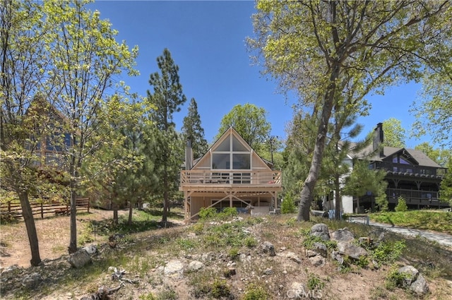 27559 N Bay, Lake Arrowhead, CA 92352 - back of property featuring a wooden deck
