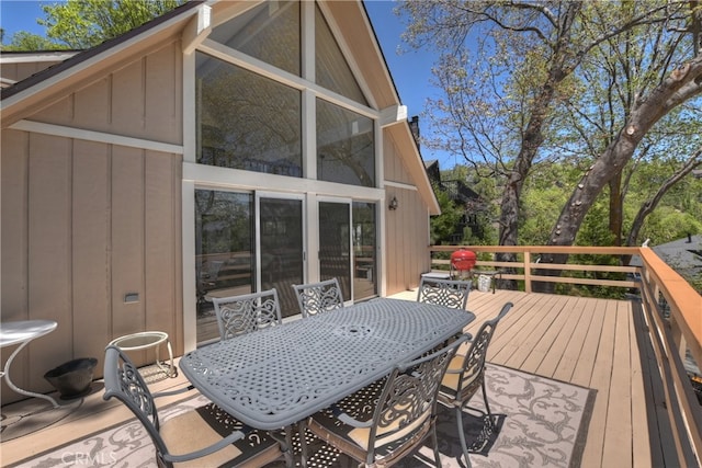 27559 N Bay, Lake Arrowhead, CA 92352 - wooden deck featuring outdoor dining area