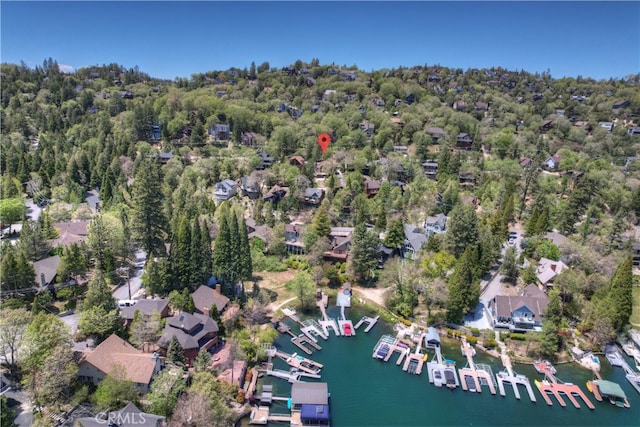 27559 N Bay, Lake Arrowhead, CA 92352 - aerial view of property and surrounding area featuring a marina