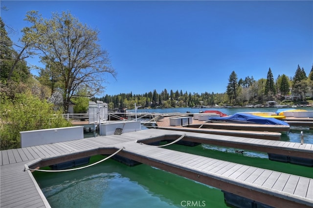 27559 N Bay, Lake Arrowhead, CA 92352 - dock featuring a water view and a wooded view
