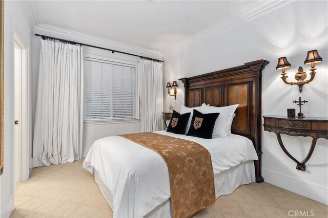 3 Blue Spruce Dr, Ladera Ranch, CA 92694 - bedroom featuring light carpet and crown molding