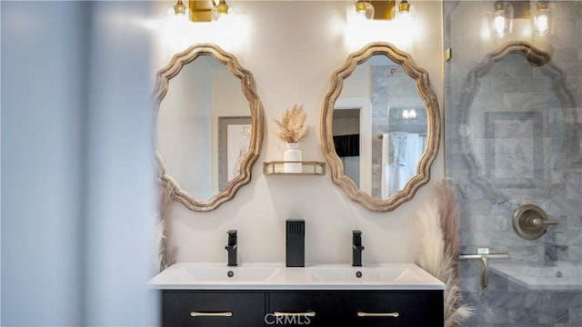 2336 N Riverside Dr, Santa Ana, CA 92706 - bathroom with double vanity and a shower