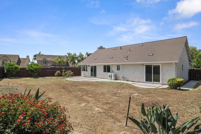 4888 Northerly St, Oceanside, CA 92056 - back of property featuring a patio area, a chimney, a shingled roof, and stucco siding