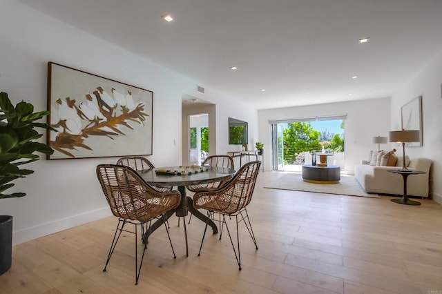 747 S Cedros Ave, Solana Beach, CA 92075 - dining area with light wood-type flooring and recessed lighting
