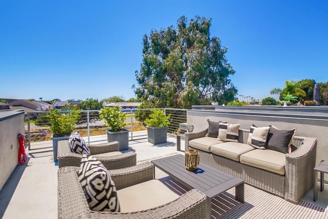747 S Cedros Ave, Solana Beach, CA 92075 - view of patio / terrace with an outdoor hangout area and a balcony