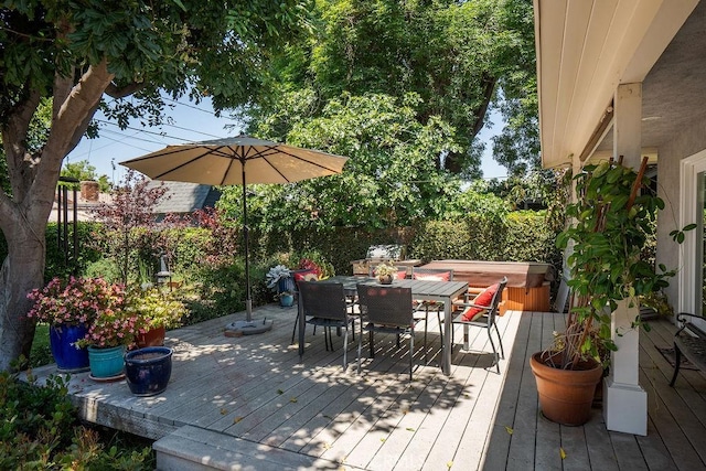 577 S Albertson Ave, Covina, CA 91723 - deck with a hot tub and outdoor dining space
